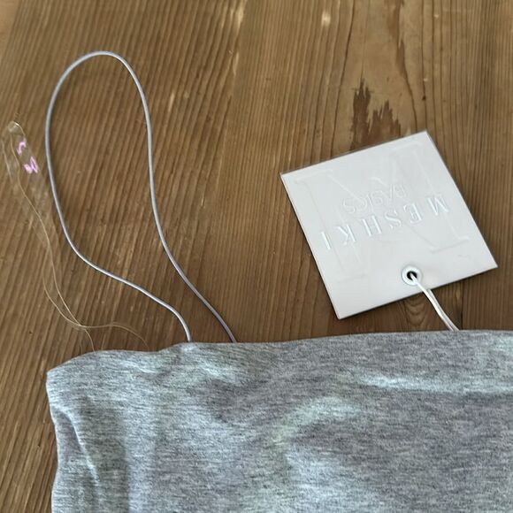 MESHKI Mia thin strap Bodycon mini dress color: grey marle NEW with tag - Picture 3 of 6